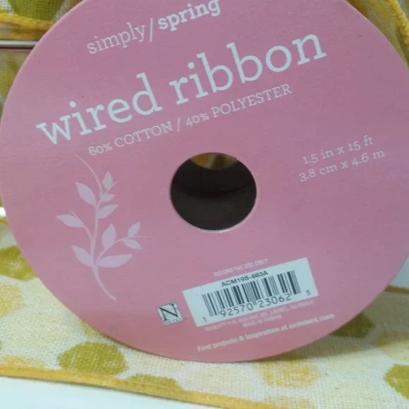 6 Rolls Wired Ribbon Honeycomb 1.5" & 2.5"
